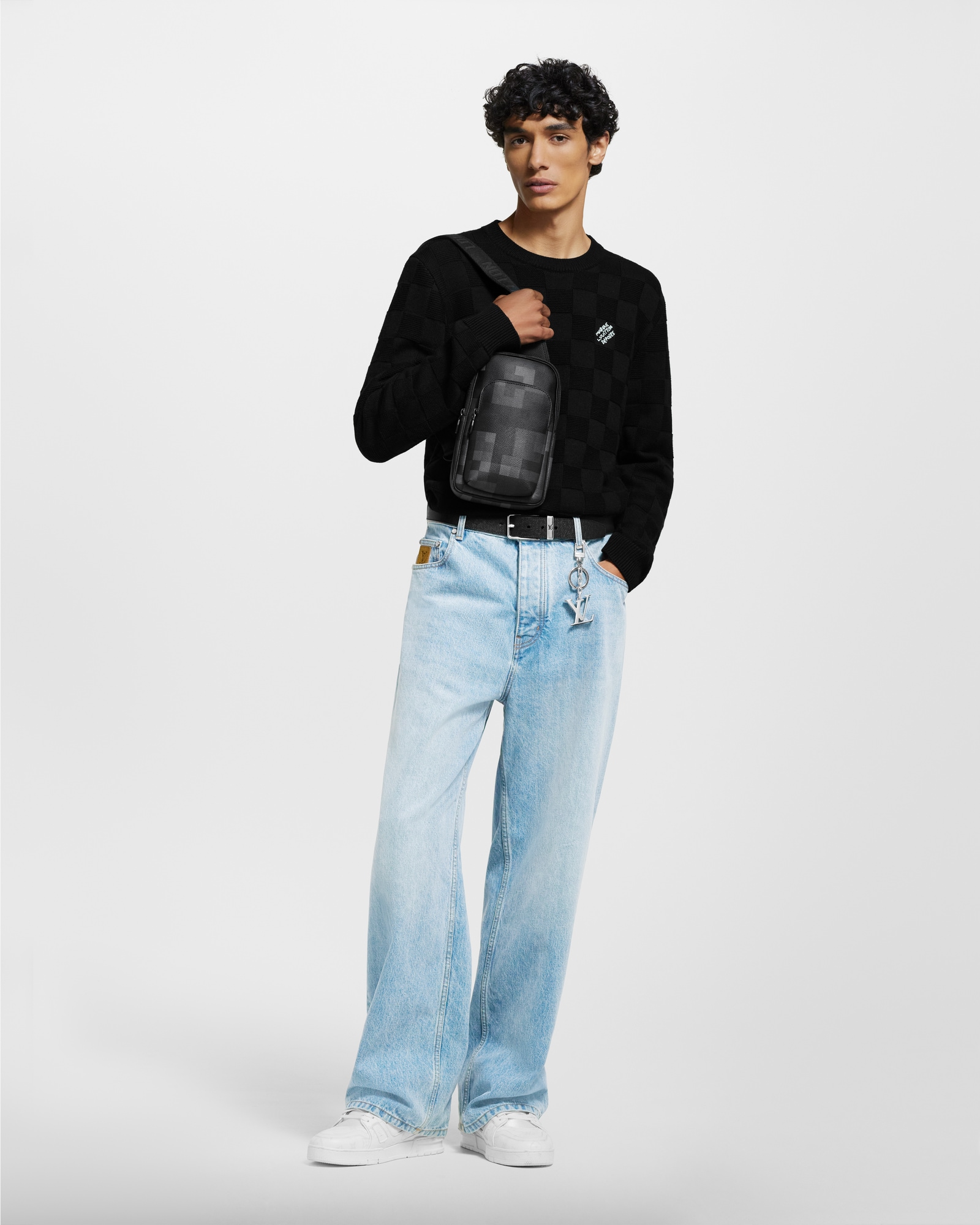 Embellished Wool Damier Pullover - Men - Ready-to-Wear | LOUIS